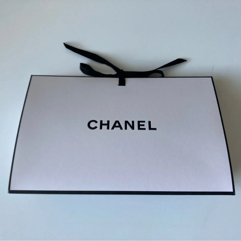 Chanel Origami Small White Paper Gift Bag Box with Ties